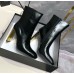 Saint Laurent Auteuil Ankle Boots in Black Glazed Leather Saint Laurent Auteuil Ankle Boots in Black Glazed Leather
