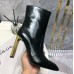 Saint Laurent Auteuil Ankle Boots in Black Glazed Leather Saint Laurent Auteuil Ankle Boots in Black Glazed Leather