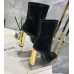 Saint Laurent Auteuil Ankle Boots in Black Glazed Leather Saint Laurent Auteuil Ankle Boots in Black Glazed Leather