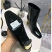 Saint Laurent Auteuil Ankle Boots in Black Glazed Leather Saint Laurent Auteuil Ankle Boots in Black Glazed Leather