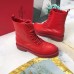 Valentino Red Leather VLogo Combat Boots Valentino Red Leather VLogo Combat Boots