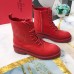 Valentino Red Leather VLogo Combat Boots Valentino Red Leather VLogo Combat Boots