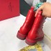 Valentino Red Leather VLogo Combat Boots Valentino Red Leather VLogo Combat Boots