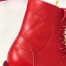 Valentino Red Leather VLogo Combat Boots Valentino Red Leather VLogo Combat Boots