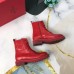Valentino Red Leather VLogo Combat Boots Valentino Red Leather VLogo Combat Boots