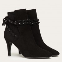 Valentino Rockstud Flair 85MM Ankle Boots In Black Suede Valentino Rockstud Flair 85MM Ankle Boots In Black Suede