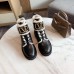 Valentino VLogo Combat Boots with Shearling Lining Valentino VLogo Combat Boots with Shearling Lining
