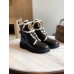 Valentino VLogo Combat Boots with Shearling Lining Valentino VLogo Combat Boots with Shearling Lining