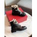 Valentino VLogo Combat Boots with Shearling Lining Valentino VLogo Combat Boots with Shearling Lining