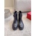 Valentino Garavani VLogo Locke Ankle Boots in Black Leather
