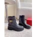 Valentino Garavani VLogo Locke Ankle Boots in Black Leather