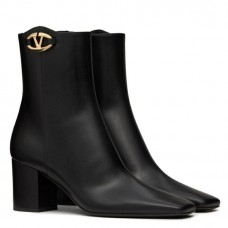Valentino VLogo The Bold Edition Ankle Boots 70mm in Black Calfskin Valentino VLogo The Bold Edition Ankle Boots 70mm in Black Calfskin