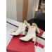 Valentino VLogo The Bold Edition Ankle Boots 70mm in White Calfskin Valentino VLogo The Bold Edition Ankle Boots 70mm in White Calfskin