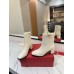 Valentino VLogo The Bold Edition Ankle Boots 70mm in White Calfskin Valentino VLogo The Bold Edition Ankle Boots 70mm in White Calfskin