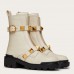 Valentino Roman Stud Combat Boots In White Calfskin Valentino Roman Stud Combat Boots In White Calfskin