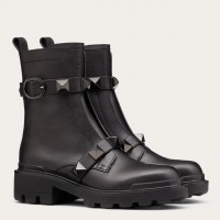 Valentino Black Roman Stud Combat Boots with Tonal Studs Valentino Black Roman Stud Combat Boots with Tonal Studs