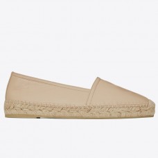 Saint Laurent Monogram Espadrilles In Beige Lambskin Saint Laurent Monogram Espadrilles In Beige Lambskin