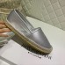 Saint Laurent Monogram Espadrilles In Silver Lambskin Saint Laurent Monogram Espadrilles In Silver Lambskin