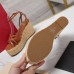 Valentino Raflower Wedge Sandals in Brown Calfskin Valentino Raflower Wedge Sandals in Brown Calfskin