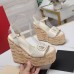 Valentino VLogo Cut-out Espadrille Wedge Sandals in White Leather Valentino VLogo Cut-out Espadrille Wedge Sandals in White Leather