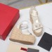 Valentino VLogo Cut-out Espadrille Wedge Sandals in White Leather Valentino VLogo Cut-out Espadrille Wedge Sandals in White Leather
