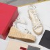 Valentino Raflower Wedge Sandals in White Calfskin Valentino Raflower Wedge Sandals in White Calfskin