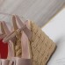 Valentino VLogo Cut-out Espadrille Wedge Sandals in Beige Leather Valentino VLogo Cut-out Espadrille Wedge Sandals in Beige Leather