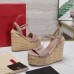 Valentino VLogo Cut-out Espadrille Wedge Sandals in Beige Leather Valentino VLogo Cut-out Espadrille Wedge Sandals in Beige Leather