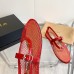 Alaia Ballet Flats in Red Mesh with Patent Leather Alaia Ballet Flats in Red Mesh with Patent Leather