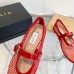 Alaia Ballet Flats in Red Mesh with Patent Leather Alaia Ballet Flats in Red Mesh with Patent Leather