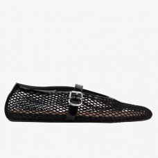 Alaia Ballet Flats in Black Mesh with Patent Leather Alaia Ballet Flats in Black Mesh with Patent Leather