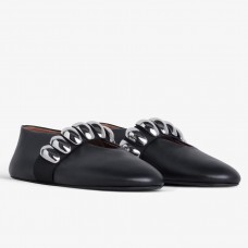 Alaia Ballet Flats in Black Leather with Metalic Pebbles Alaia Ballet Flats in Black Leather with Metalic Pebbles