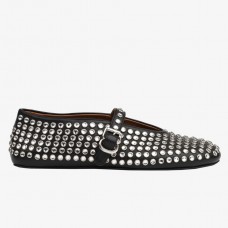 Alaia Ballet Flats in Black Lambskin with Strass Alaia Ballet Flats in Black Lambskin with Strass