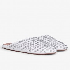 Alaia Mules in White Lambskin with Strass Alaia Mules in White Lambskin with Strass
