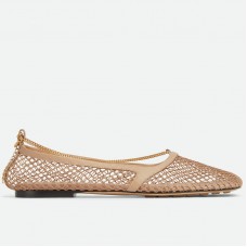 Bottega Veneta Stretch Ballerina Flats In Beige Mesh Bottega Veneta Stretch Ballerina Flats In Beige Mesh