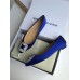 Manolo Blahnik Hangisi Flats In Blue Satin with Crystal Buckle Manolo Blahnik Hangisi Flats In Blue Satin with Crystal Buckle