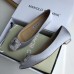 Manolo Blahnik Hangisi Flats In Grey Satin with Crystal Buckle Manolo Blahnik Hangisi Flats In Grey Satin with Crystal Buckle