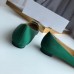 Manolo Blahnik Hangisi Flats In Green Satin with Crystal Buckle Manolo Blahnik Hangisi Flats In Green Satin with Crystal Buckle