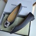 Manolo Blahnik Hangisi Flats In Navy Satin with Crystal Buckle Manolo Blahnik Hangisi Flats In Navy Satin with Crystal Buckle