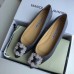 Manolo Blahnik Hangisi Flats In Navy Satin with Crystal Buckle Manolo Blahnik Hangisi Flats In Navy Satin with Crystal Buckle