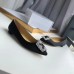 Manolo Blahnik Hangisi Flats In Black Satin with Crystal Buckle Manolo Blahnik Hangisi Flats In Black Satin with Crystal Buckle