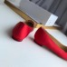 Manolo Blahnik Hangisi Flats In Red Satin with Crystal Buckle Manolo Blahnik Hangisi Flats In Red Satin with Crystal Buckle