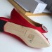 Manolo Blahnik Hangisi Flats In Red Satin with Crystal Buckle Manolo Blahnik Hangisi Flats In Red Satin with Crystal Buckle