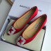 Manolo Blahnik Hangisi Flats In Red Satin with Crystal Buckle Manolo Blahnik Hangisi Flats In Red Satin with Crystal Buckle