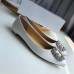 Manolo Blahnik Hangisi Flats In White Satin with Crystal Buckle Manolo Blahnik Hangisi Flats In White Satin with Crystal Buckle