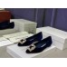 Manolo Blahnik Hangisi Flats In Blue Velvet with Crystal Buckle Manolo Blahnik Hangisi Flats In Blue Velvet with Crystal Buckle