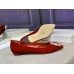 Manolo Blahnik Hangisi Flats In Red Velvet with Crystal Buckle Manolo Blahnik Hangisi Flats In Red Velvet with Crystal Buckle