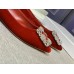 Manolo Blahnik Hangisi Flats In Red Velvet with Crystal Buckle Manolo Blahnik Hangisi Flats In Red Velvet with Crystal Buckle