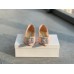 Manolo Blahnik Hangisi Flats In Nude Lace with Crystal Buckle Manolo Blahnik Hangisi Flats In Nude Lace with Crystal Buckle