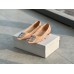 Manolo Blahnik Hangisi Flats In Nude Lace with Crystal Buckle Manolo Blahnik Hangisi Flats In Nude Lace with Crystal Buckle